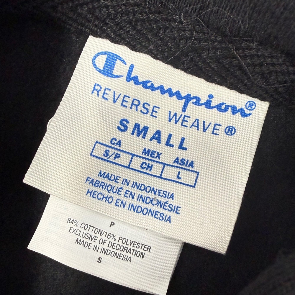 Champion Reverse Weave Cobra Kai No Mercy Hoodie Black Mens Small - Picture 6 of 6